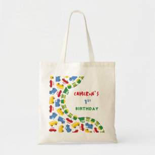 Boys Toys Fun Colourful Transport Birthday Party Tote Bag