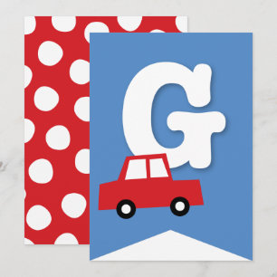 Boys Toys Kid's Birthday Party DIY Bunting Banner Invitation