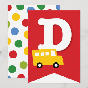 Boys Toys Kid's Birthday Party DIY Bunting Banner Invitation