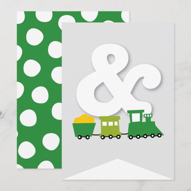 Boys Toys Kid's Birthday Party DIY Bunting Banner Invitation (Front/Back)