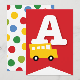 Boys Toys Kid's Birthday Party DIY Bunting Banner Invitation