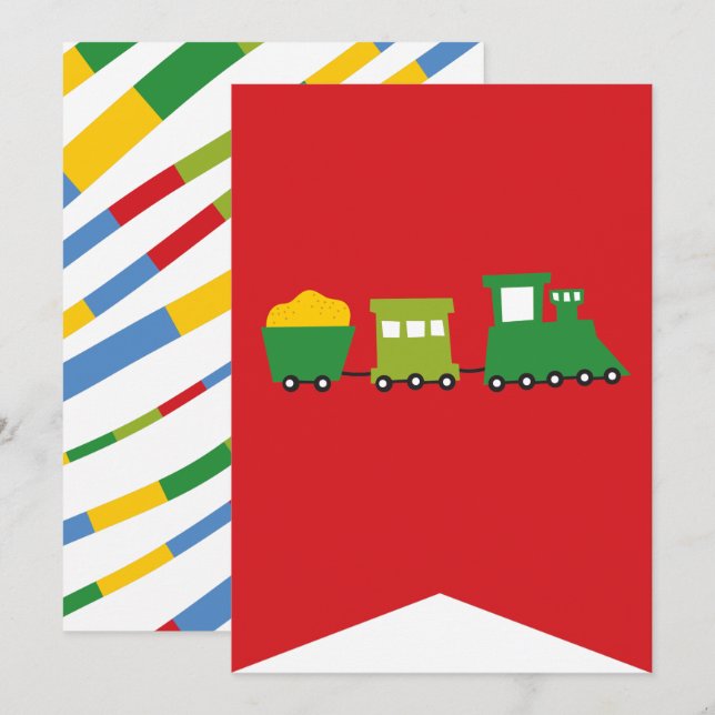 Boys Toys Transport Happy Birthday Party Banner Invitation (Front/Back)