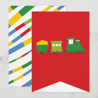 Boys Toys Transport Happy Birthday Party Banner Invitation