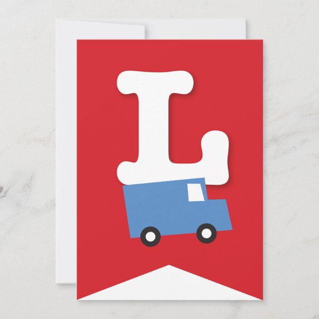 Boys Toys Transport Happy Birthday Party Banner Invitation (Front)