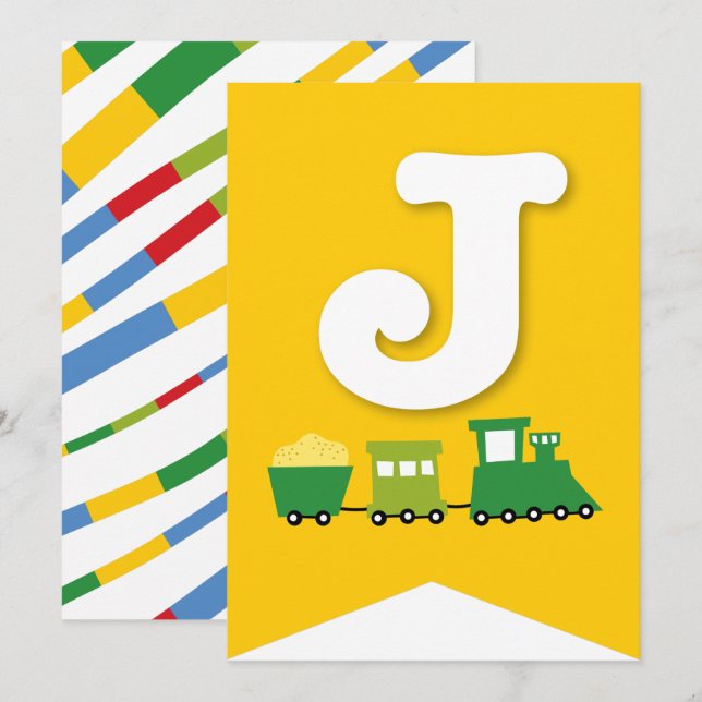 Boys Toys Transport Happy Birthday Party Banner Invitation (Front/Back)