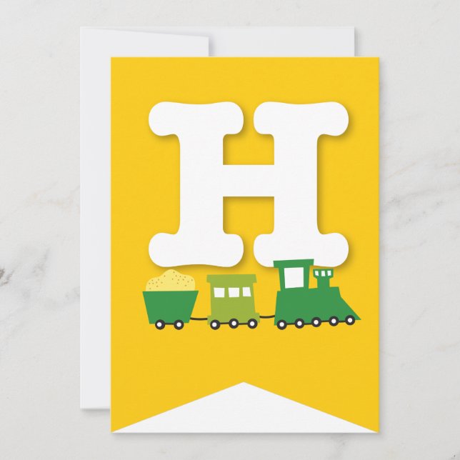 Boys Toys Transport Happy Birthday Party Banner Invitation (Front)