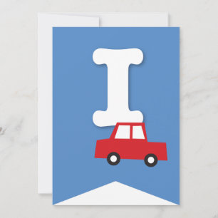 Boys Toys Transport Happy Birthday Party Banner Invitation