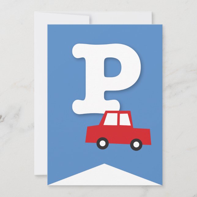 Boys Toys Transport Happy Birthday Party Banner Invitation (Front)