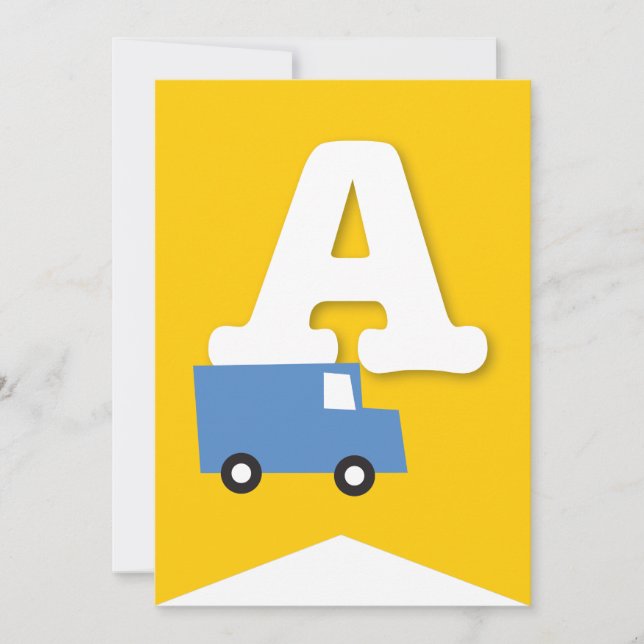 Boys Toys Transport Happy Birthday Party Banner Invitation (Front)