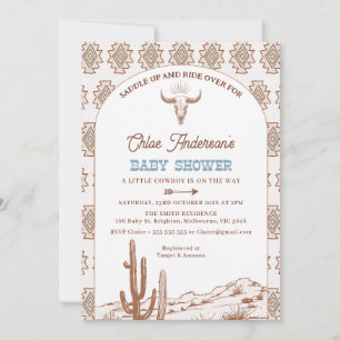 Boys Tribal Boho Arch Rodeo Western Baby Shower Invitation