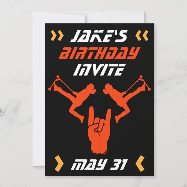 Boys Trick Scooter Birthday  Invitation (Front)