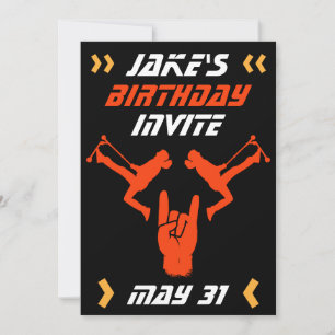 Boys Trick Scooter Birthday Invitation