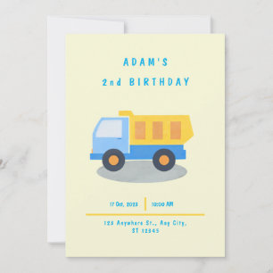 Boy's Truck Invitation