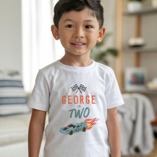 Boys Two Fast 2nd Birthday Racing Tri-Blend Shirt