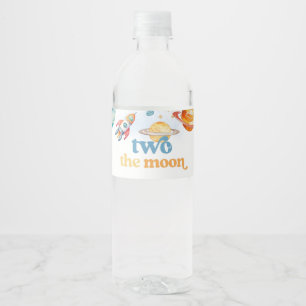 Boy's Two The Moon Water Bottle Labels