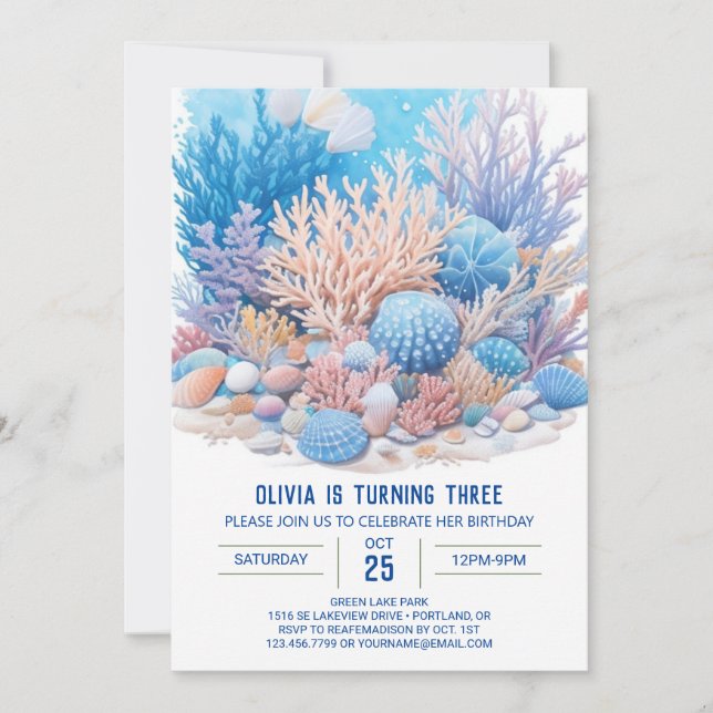 Boy's Under the Sea Bash Birthday Invitation (Front)