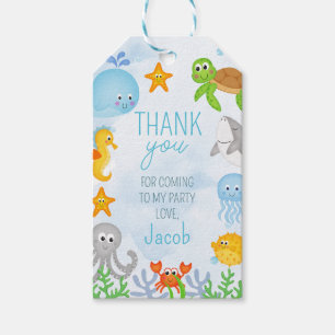 Boys Under the Sea One-der The Sea First Birthday Gift Tags