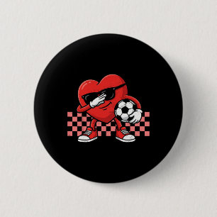 Boys Valentines Day Footll Dab Soccer Heart Men Ki 6 Cm Round Badge