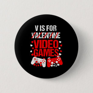 Boys Valentines Day Gaming Shirt Kids Valentines D 6 Cm Round Badge