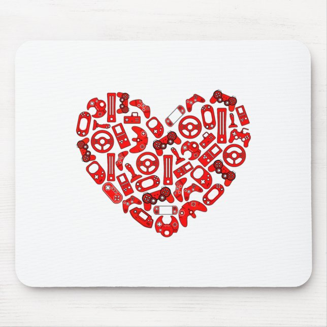 Boys Valentines Day Gaming Video Gamer Controller  Mouse Mat (Front)