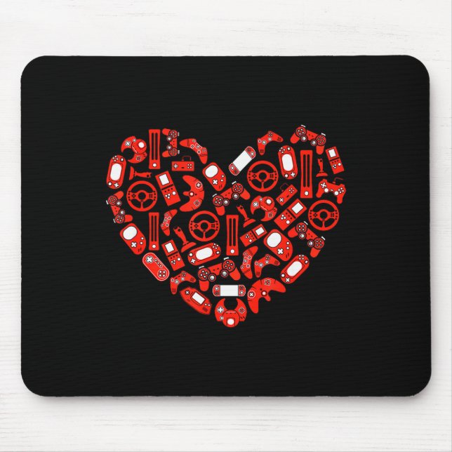 Boys Valentines Day Gaming Video Gamer Controller  Mouse Mat (Front)
