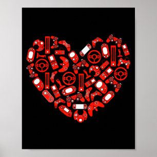 Boys Valentines Day Gaming Video Gamer Controller  Poster