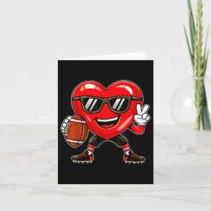Boys Valentines Day Heart Playing Football Boys Gi Card
