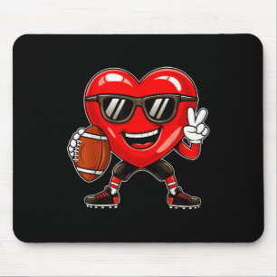 Boys Valentines Day Heart Playing Football Boys Gi Mouse Mat