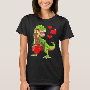 Boys Valentines Day Kids Dinosaur Rex I Steal Hea T-Shirt