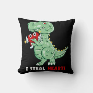 Boys Valentines Day Kids Dinosaur T rex Lover Cushion