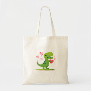 Boys Valentines Day Kids Dinosaur T rex Lover I St Tote Bag