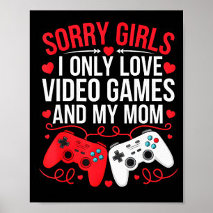 Boys Valentines Day Kids Funny Video Games Gamer V Poster