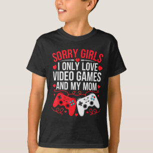Boys Valentines Day Kids Funny Video Games Gamer V T-Shirt
