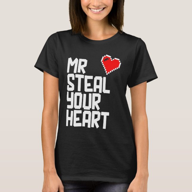 Boys Valentine's Day Mr Steal Your Heart  1 T-Shirt (Front)