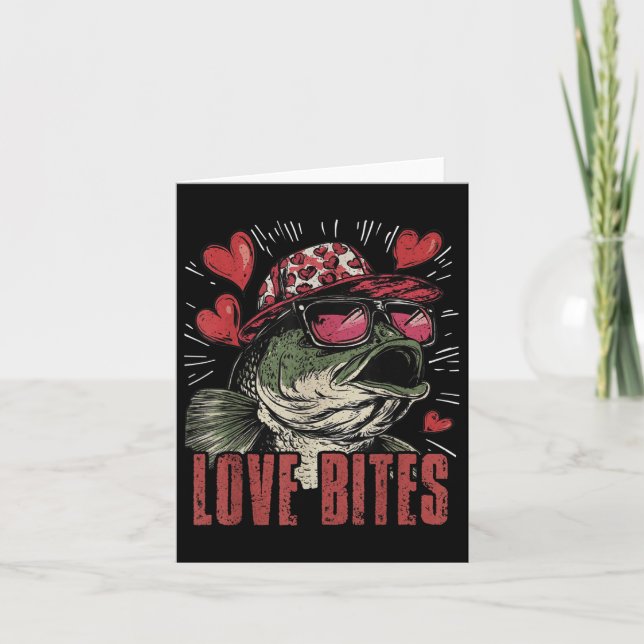 Boys Valentines Fishing B Valentine Love Funny Men Card (Front)