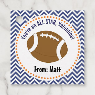 Boys Valentines's Day Gift Tags Football Sports