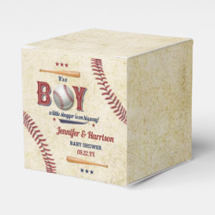 Boys Vintage Baseball Baby Shower Favour Box
