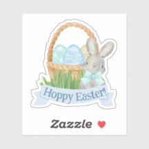 Boys Watercolor Blue Easter Basket 