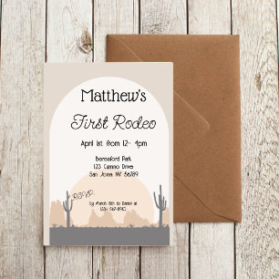 Boys' Western First Rodeo Birthday Invitation