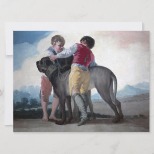 Boys With a Mastiff Dog Card