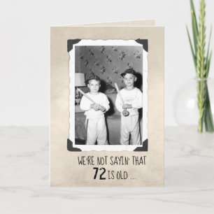 Boys With Baseball Bats 72nd Birthday Card