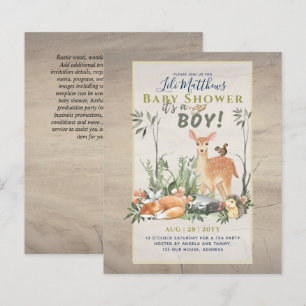 Boys Woodland Animals Forest Baby Shower Invites