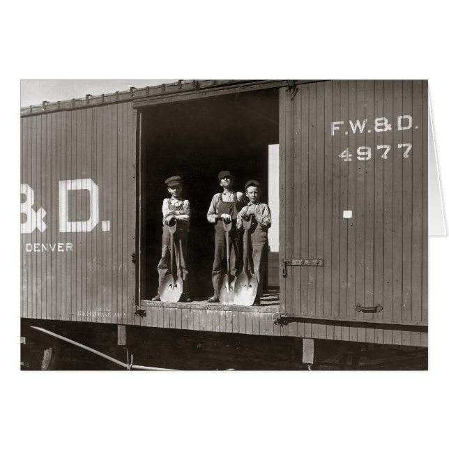Boys Working on Railroad Car, 1910 (Front Horizontal)