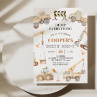 Boys Yellow Construction Dirty 3rd-y 3rd Birthday