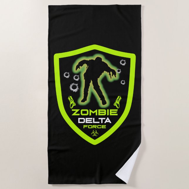 Boys Zombie Birthday Beach Towel (Front)