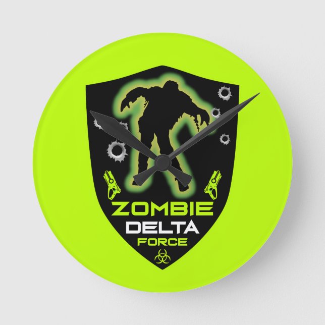 Boys Zombie Birthday Round Clock (Front)
