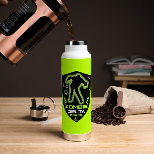 Boys Zombie Birthday Water Bottle (Coffee (Rotated))