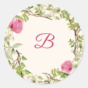 Boysenberry rose floral wedding sticker