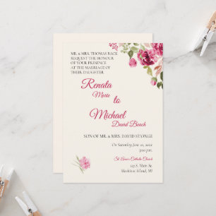 Boysenberry Rose Wedding Invitation