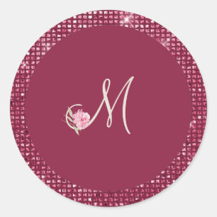 Boysenberry Wedding Monogram Sticker